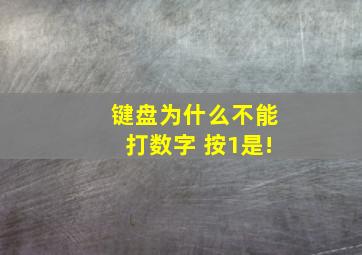 键盘为什么不能打数字 按1是!